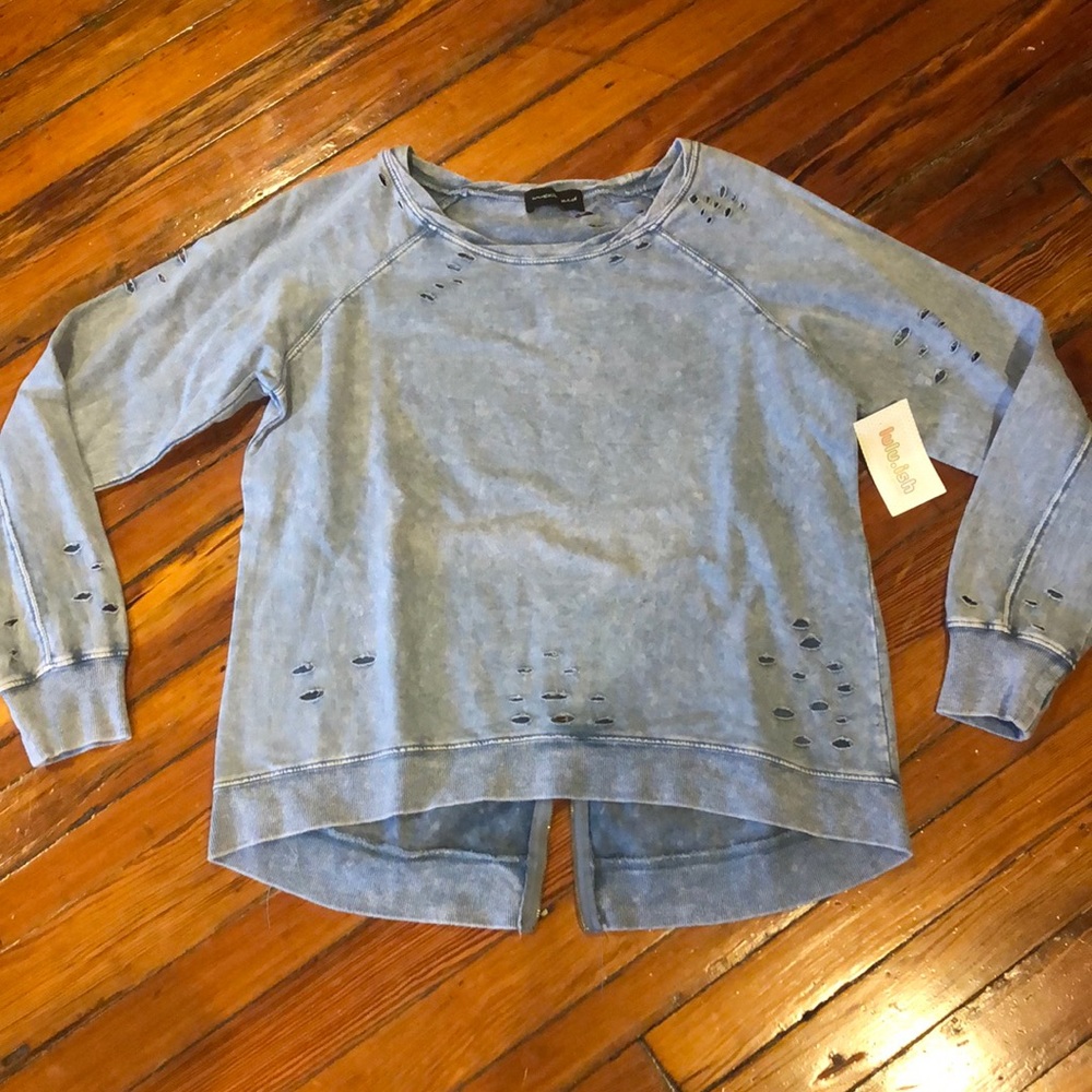 Distressed Chambray Sweatshirt *NWT*